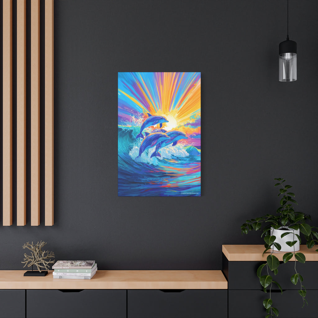 Dolphin Sunrise Canvas