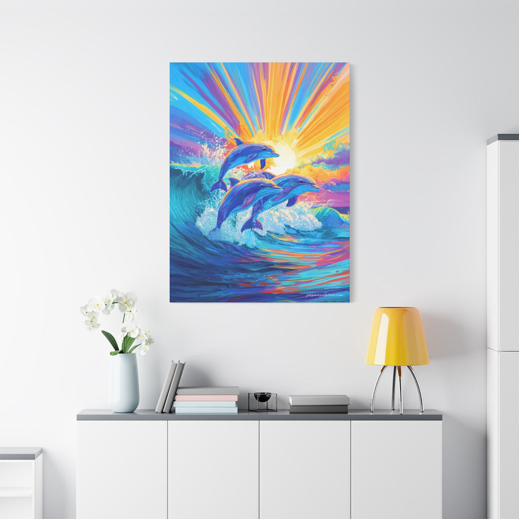 Dolphin Sunrise Canvas