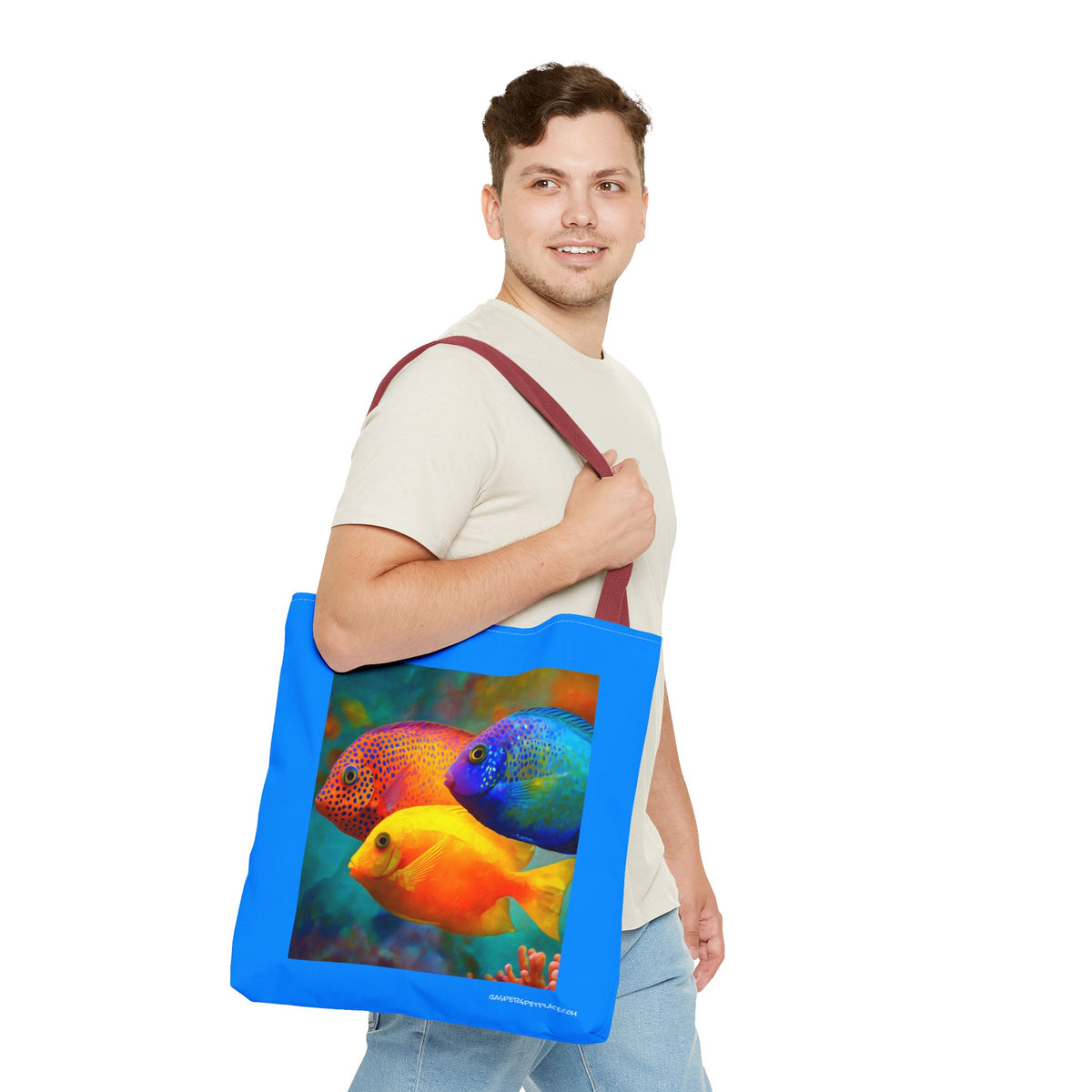Tropical Fish | Beach Tote Bag | Tropical Fish Art | All-Over Print