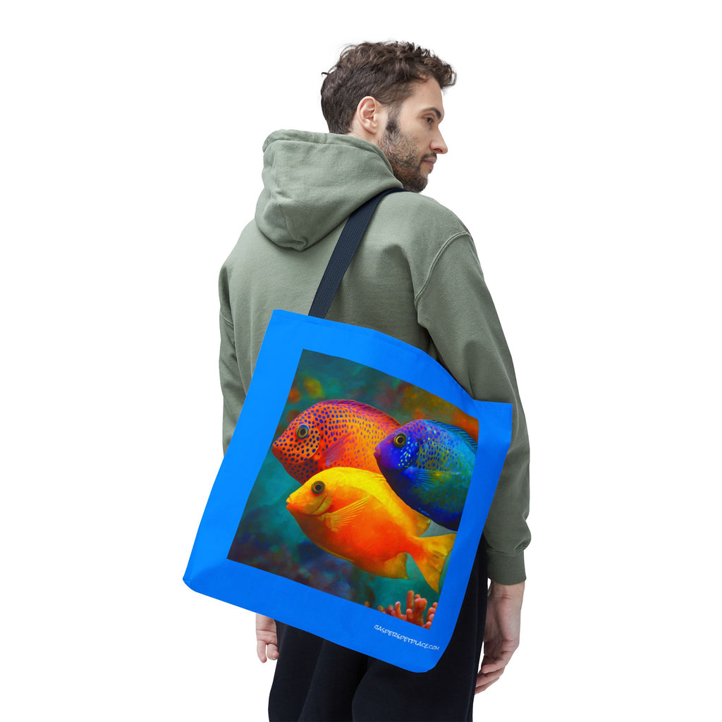 Tropical Fish | Beach Tote Bag | Tropical Fish Art | All-Over Print