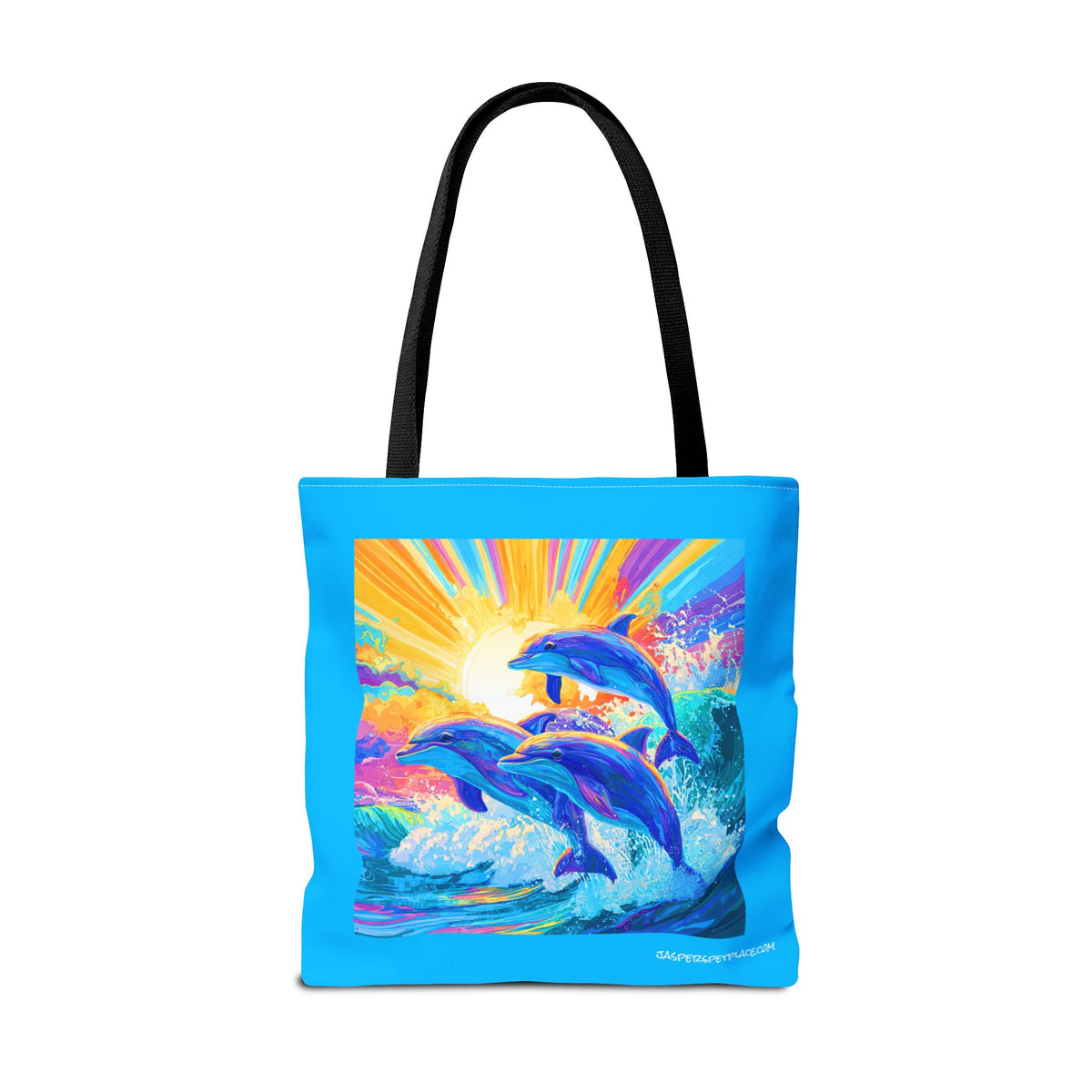 Dolphins Jumping from Water Tote Bag | All-Over Print