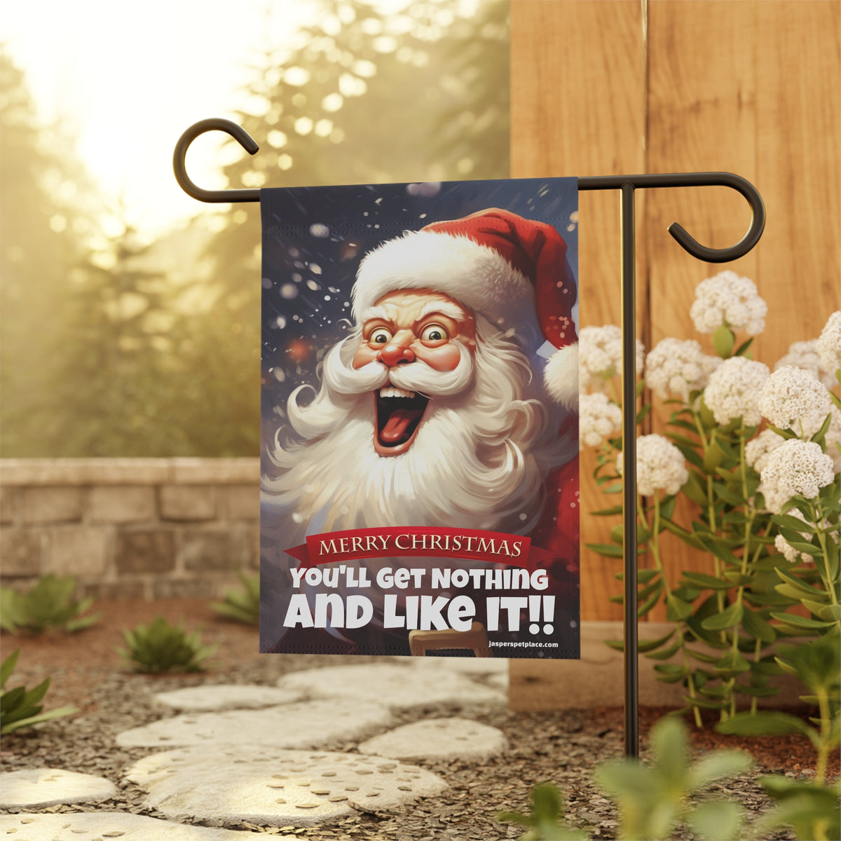 Crazy Vintage Santa Claus | Merry Christmas Garden Flag | House Banner