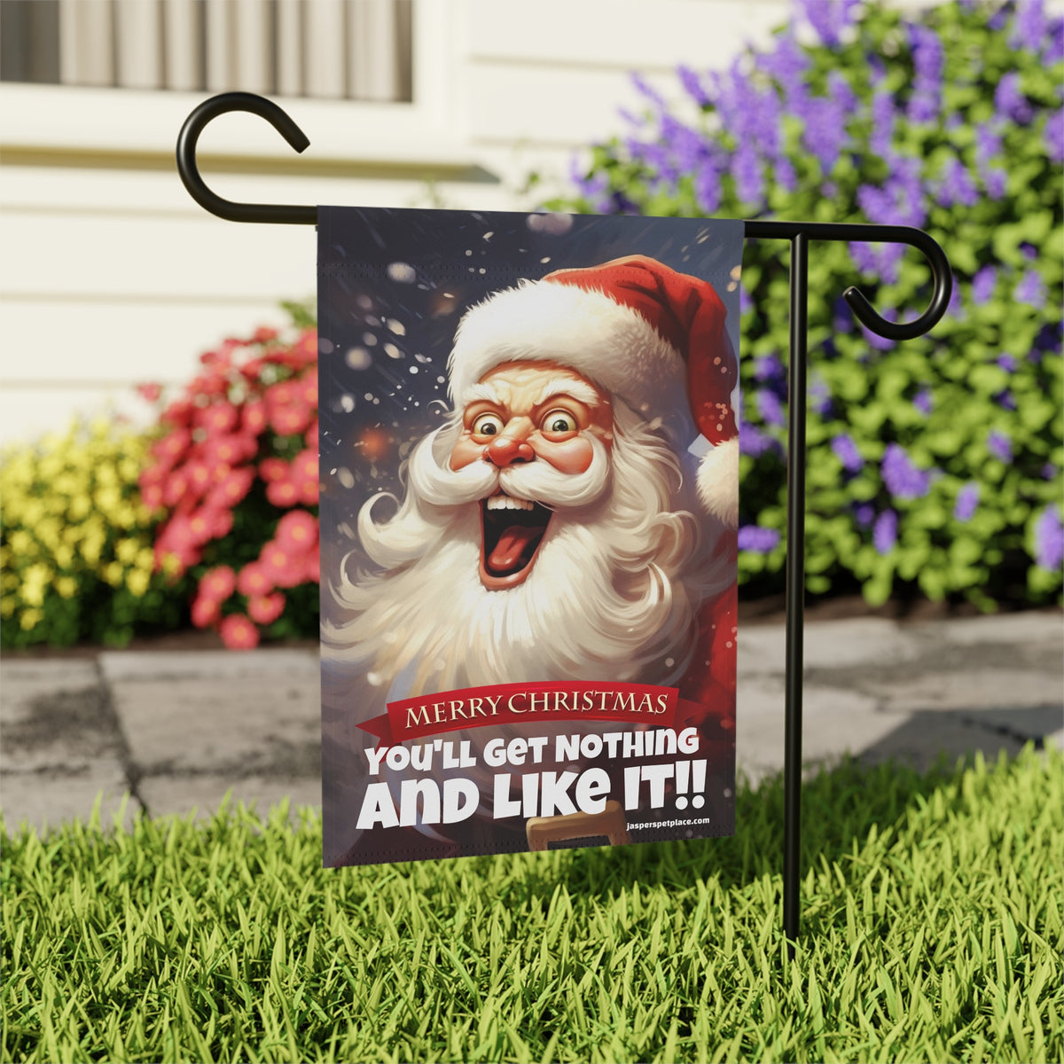 Crazy Vintage Santa Claus | Merry Christmas Garden Flag | House Banner