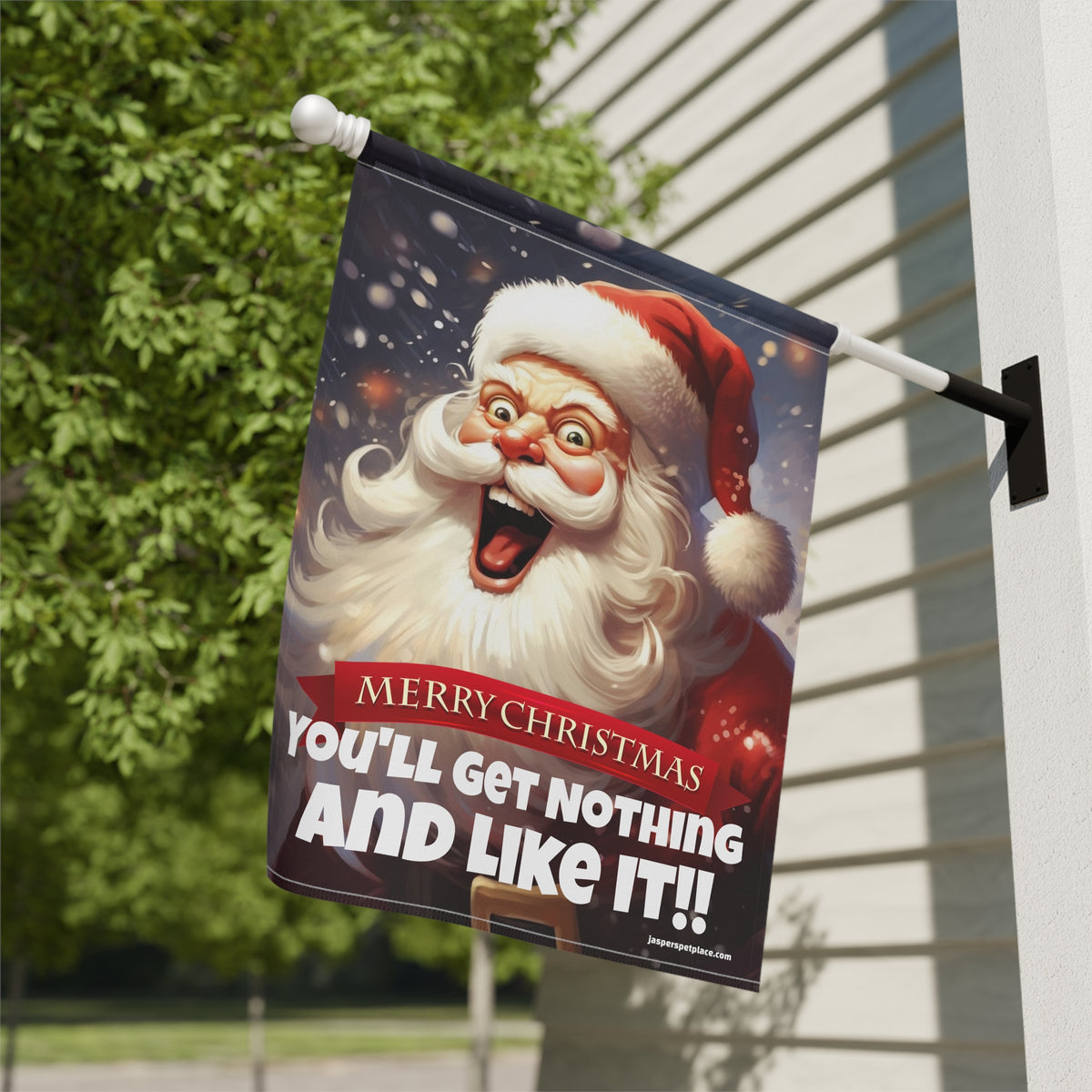 Crazy Vintage Santa Claus | Merry Christmas Garden Flag | House Banner