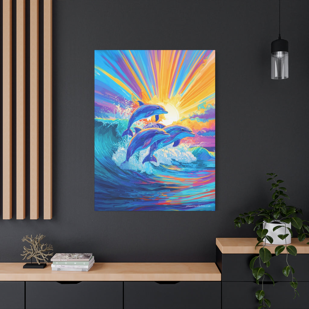 Dolphin Sunrise Canvas