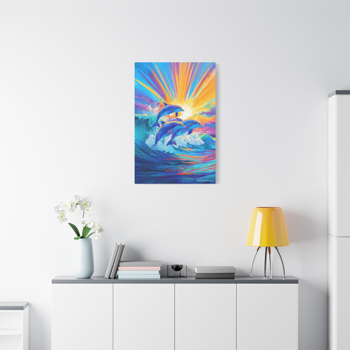 Dolphin Sunrise Canvas