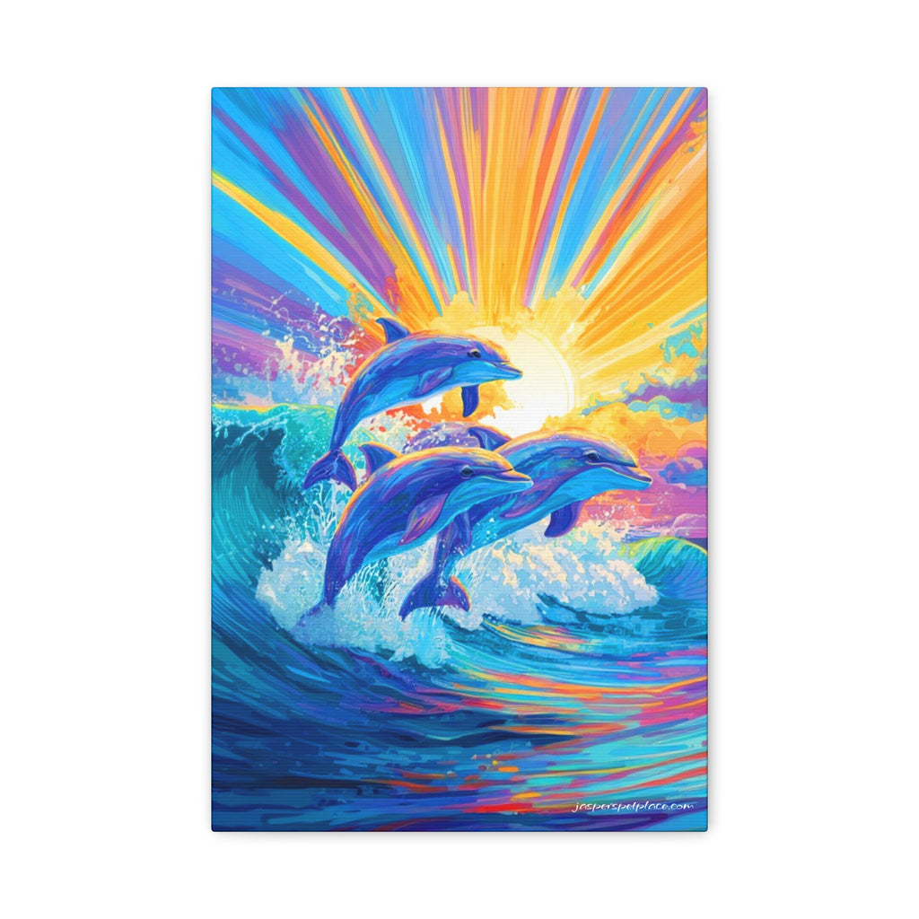 Dolphin Sunrise Canvas