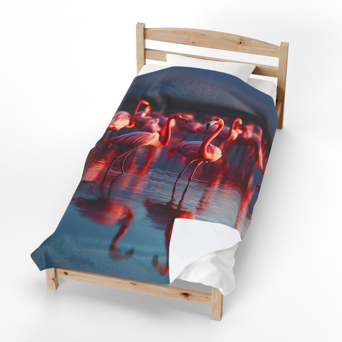 Flamingo Beach Blanket | Velveteen Plush Blanket | 60"x80" Pool Picnic Throw
