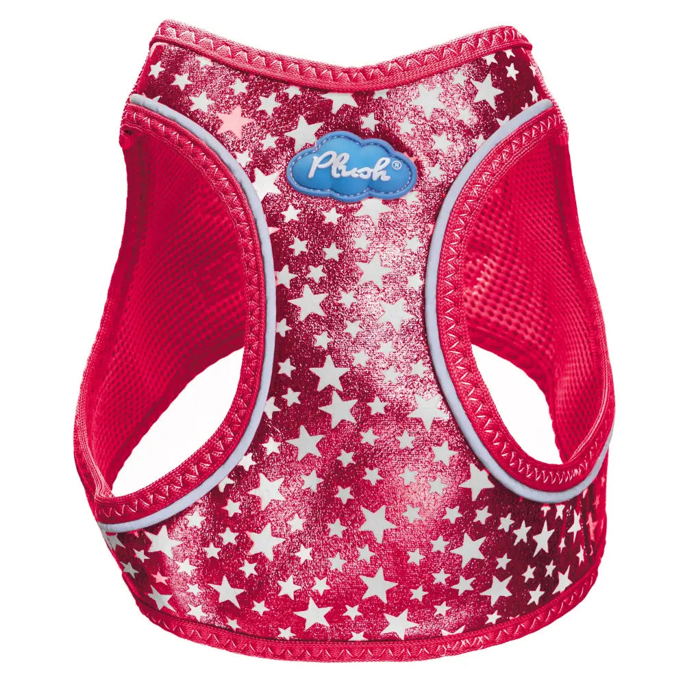 Plush Step In Glitter Glow Harness - Red
